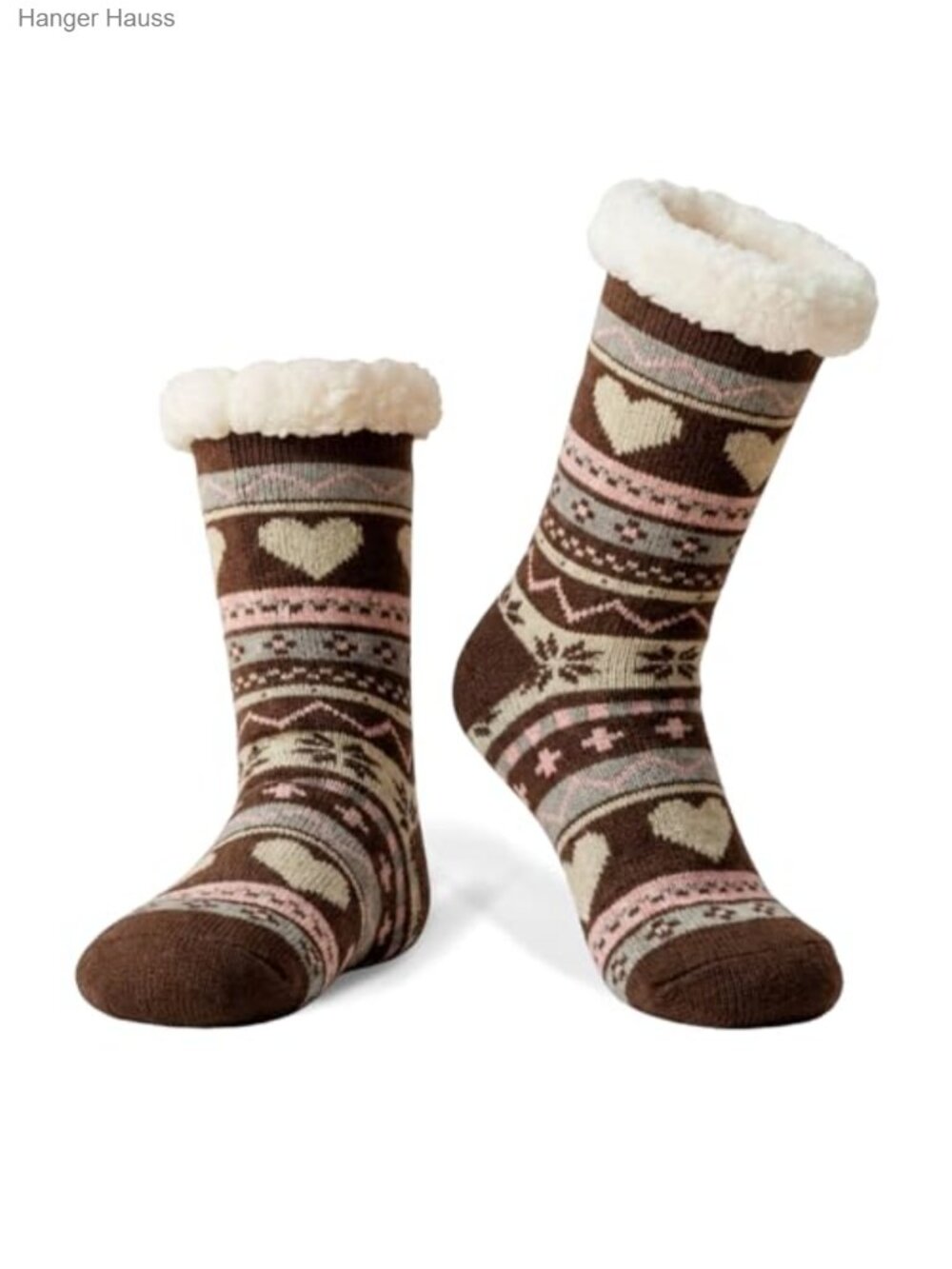 Fuzzy Slipper Socks Grippers Sherpa Fleece Lined Cozy Winter